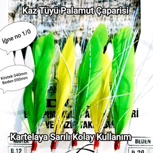 Kaz Tüyü Palamut Çaparisi "Sarı Yeşil"